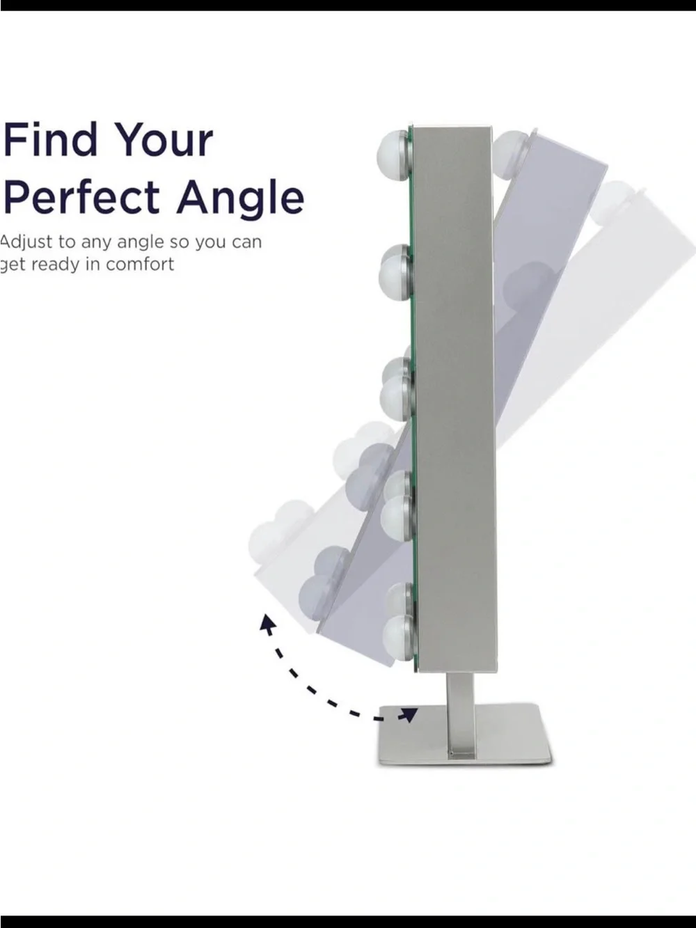 iHome Bluetooth LED Hollywood Vanity Mirror with Warm, Bright, Cool Lighting